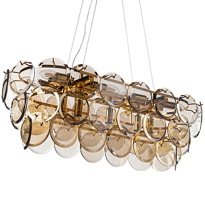 Люстра с круглыми стеклянными подвесками Cardiel Amber Glass Chandelier