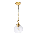 Подвесной светильник латунного цвета с прозрачным стеклянным плафоном Feiss варинант исполнения - 11 | Loft Concept в Липецке