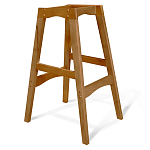 Барный стул со спинкой и подлокотниками на 4-х деревянных ножках Серый Велюр Ava Charm варинант исполнения - 4 | Loft Concept в Липецке