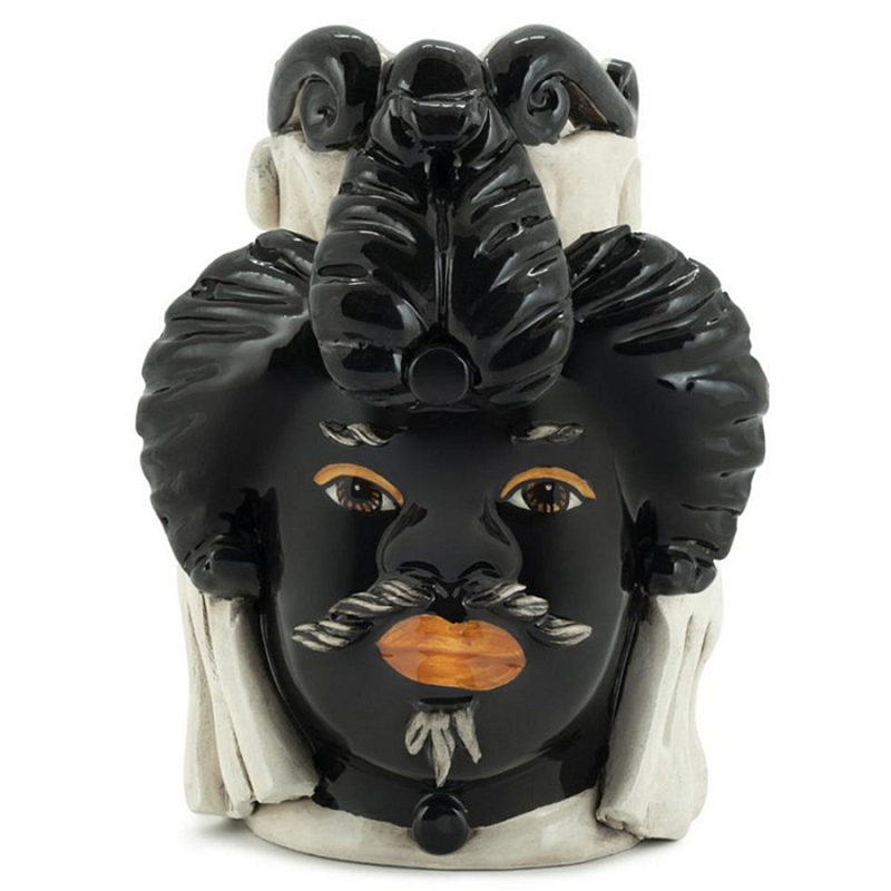 Ваза Vase Moro Man Small Black Черный Бежевый Ваза Vase Moro Man Small Black Черный Бежевый в Липецке | Loft Concept