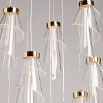 Люстра каскадная с 10-ю прозрачными плафонами Wave Line варинант исполнения - 4 | Loft Concept в Липецке