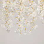 Люстра подвесная золотого цвета с декоративными ветвями и прозрачными рельефными подвесками FAIRYTREE Light варинант исполнения - 8 | Loft Concept в Липецке