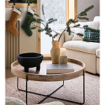 Журнальный стол с круглой деревянной столешницей Urban Style Space варинант исполнения - 5 | Loft Concept в Липецке