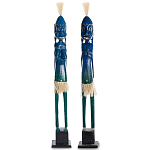 Комплект из 2-х деревянных статуэток Asmat Tall Statuettes Blue варинант исполнения - 1 | Loft Concept в Липецке