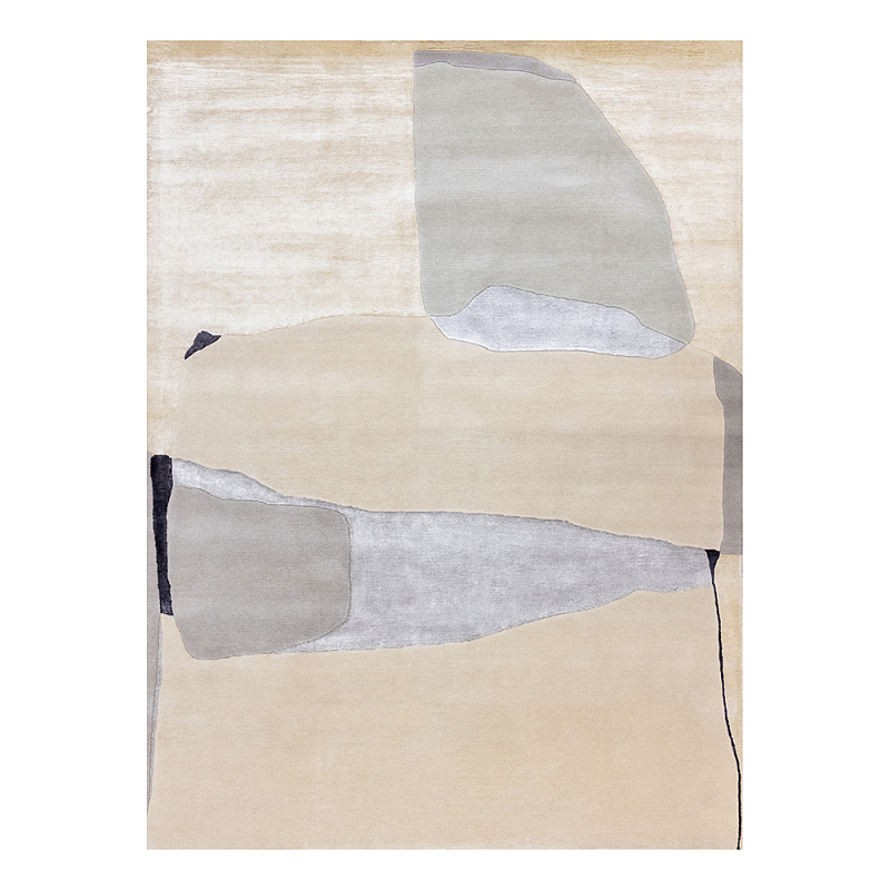Ковер шелк Manhattan Wool Silk Carpet VI Серый Бежевый в Липецке | Loft Concept 