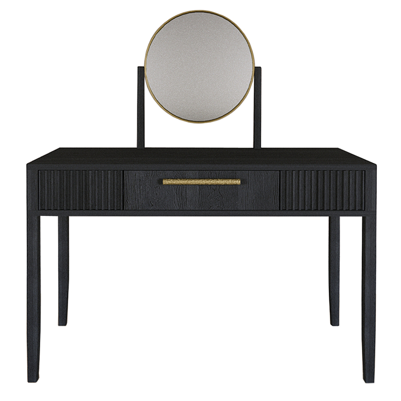 Туалетный Стол с зеркалом Primo Черный дуб Черный матовый Золотой в Липецке | Loft Concept 