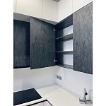 Угловой кухонный гарнитур Жемчужный белый Серый Clarke Kitchen Set White Grey варинант исполнения - 11 | Loft Concept в Липецке