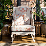 Кресло из массива бука серое с растительным орнаментом Raffael Floral Grey Armchair варинант исполнения - 11 | Loft Concept в Липецке