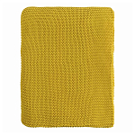 Плед из хлопка жемчужной вязки горчичного цвета Waffle Comfort варинант исполнения - 4 | Loft Concept в Липецке