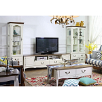 ТВ-тумба в стиле прованс из массива дерева Montmartre Wooden Provence TV Stand варинант исполнения - 3 | Loft Concept в Липецке