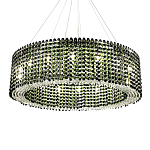 Круглая люстра с хрустальными подвесками Crystal Art Chrome Green Chandelier 12 варинант исполнения - 2 | Loft Concept в Липецке