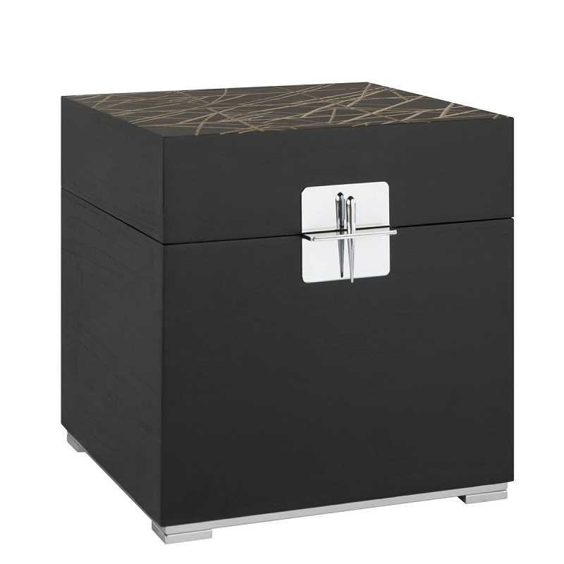 Сундук Silver Buckle Cube Черный Золотой Серебряный Сундук Silver Buckle Cube Черный Золотой Серебряный в Липецке | Loft Concept