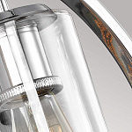 Бра цвета хром с круглой рамой и цилиндрическим прозрачным стеклянным плафоном на прямоугольном основании Feiss варинант исполнения - 5 | Loft Concept в Липецке