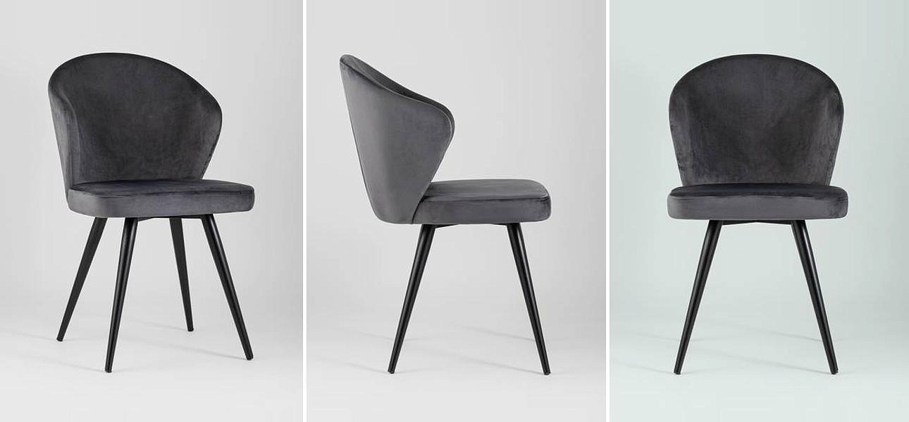 Стул Темно-Серый Бархат Volante Chair Стул Темно-Серый Бархат Volante Chair - Loft-Concept в Липецке