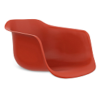 Стул пластиковый красного цвета на колесиках с подъемно-поворотным механизмом Eames Red варинант исполнения - 2 | Loft Concept в Липецке