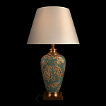 Настольная лампа бирюзовая с цветочным принтом Turquoise Flight варинант исполнения - 2 | Loft Concept в Липецке