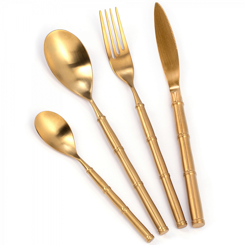 Столовые приборы Bamboo Gold Золотой Столовые приборы Bamboo Gold Золотой в Липецке | Loft Concept