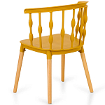 Пластиковый стул на ножках из массива бука Ferret Spiral Mustard варинант исполнения - 6 | Loft Concept в Липецке