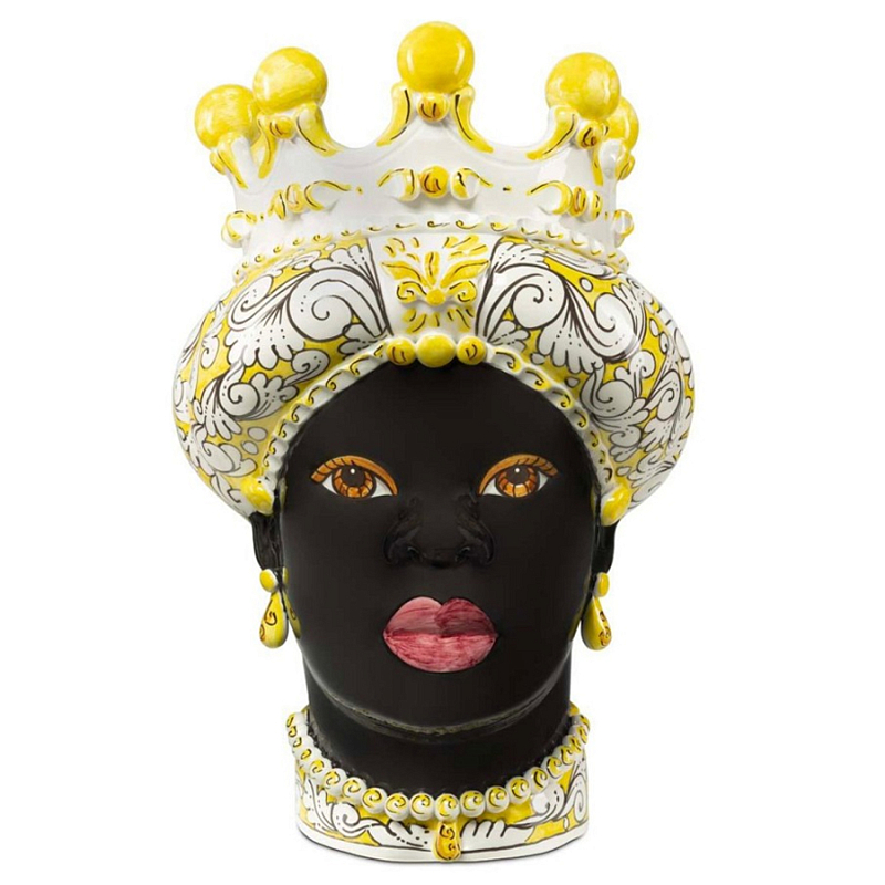 Ваза Vase Moro Lady Ornate Yellow Черный Желтый Белый Ваза Vase Moro Lady Ornate Yellow Черный Желтый Белый в Липецке | Loft Concept