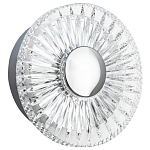 Бра с круглым рельефным плафоном Glass Peonies Chrome Wall Lamp варинант исполнения - 1 | Loft Concept в Липецке