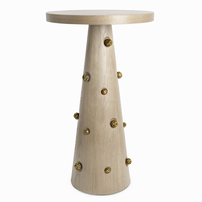 Приставной столик Okinawa Gray Side table Бежевый Золотой в Липецке | Loft Concept 