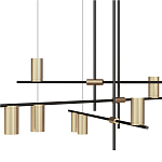 Люстра с 9-ю цилиндрическими плафонами цвета латунь TRIBES CHANDELIER варинант исполнения - 2 | Loft Concept в Липецке