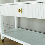 Стеллаж Elsa Dreams White со стеклянными полками и ящиком варинант исполнения - 5 | Loft Concept в Липецке