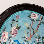 Стул из массива бука бирюзовый с изображением птиц в саду Turquoise Chinoiserie Bird Chair варинант исполнения - 3 | Loft Concept в Липецке