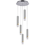 Подвесной светильник Metal Acrylic Tube Five Chrome Hanging Lamp варинант исполнения - 2 | Loft Concept в Липецке