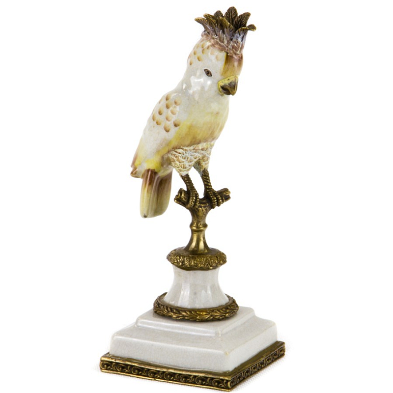 Статуэтка White Crested Parrot Белый Бронза Статуэтка White Crested Parrot Белый Бронза в Липецке | Loft Concept