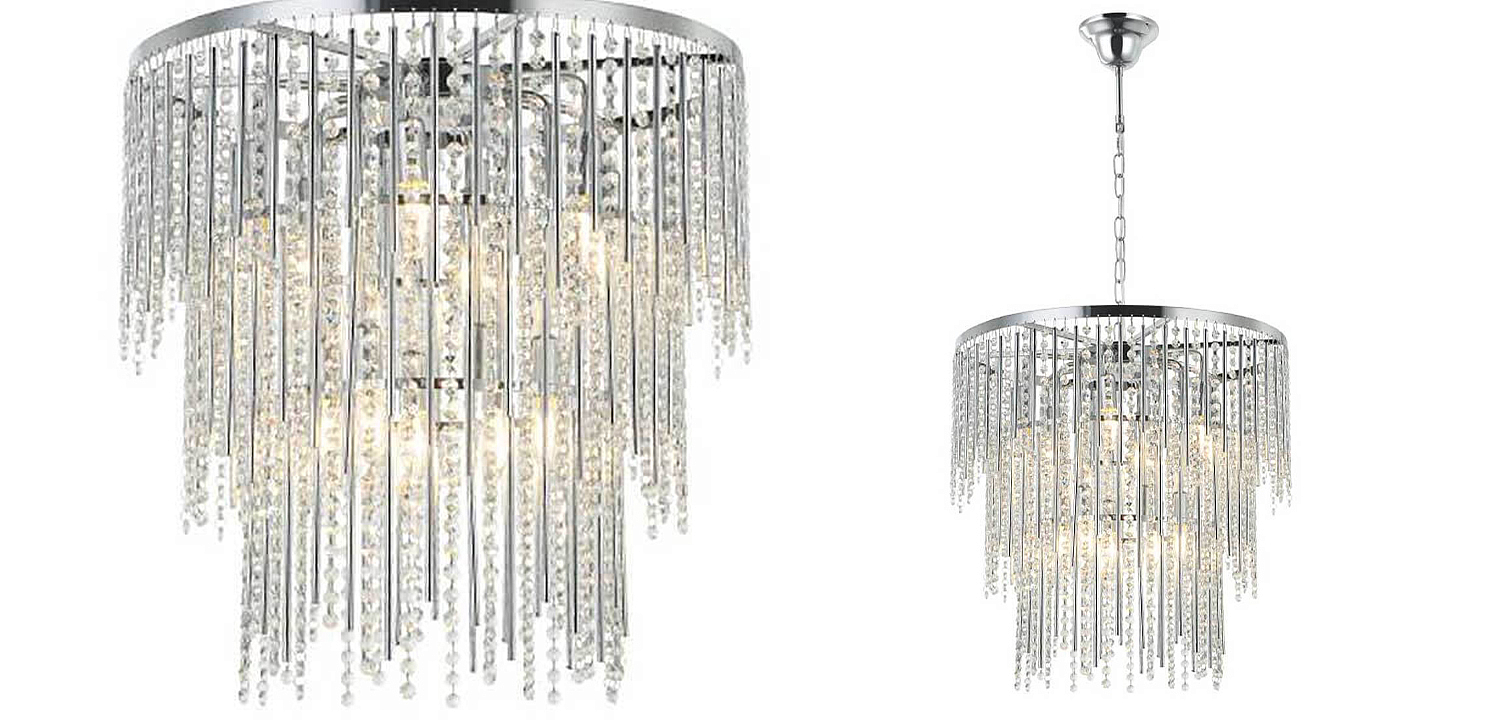Люстра Crystal Wind Chimes Chrome Chandelier Люстра Crystal Wind Chimes Chrome Chandelier - Loft-Concept в Липецке