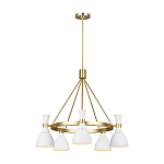 Люстра с 5-ю плафонами в форме песочных часов с узкими перфорированными отверстиями Feiss варинант исполнения - 13 | Loft Concept в Липецке