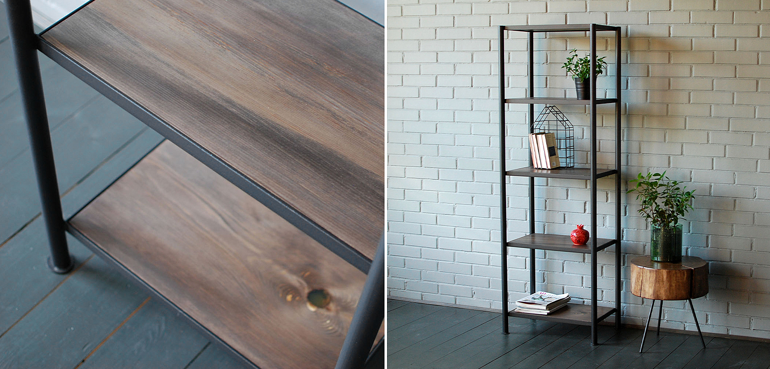 Стеллаж Keelan Industrial Metal Rust Rack Стеллаж Keelan Industrial Metal Rust Rack - Loft-Concept в Липецке
