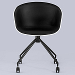 Офисное кресло из пластика с мягким сиденьем Eggshell Black варинант исполнения - 4 | Loft Concept в Липецке