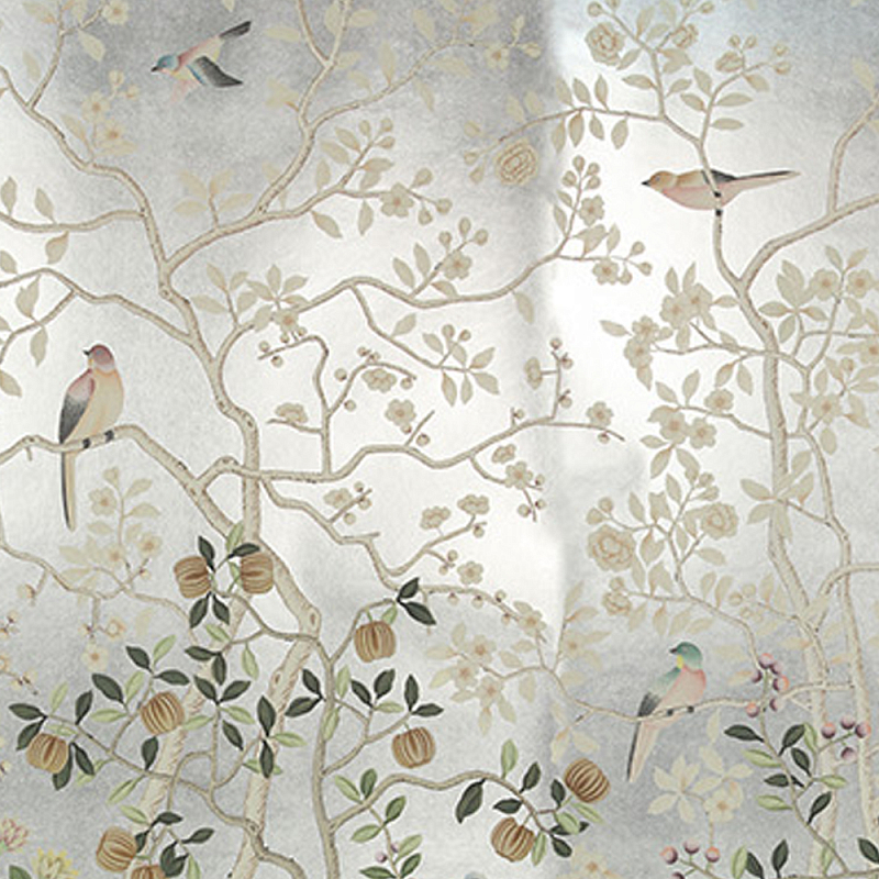 Обои ручная роспись Temple Newsam White Gold gilded silk Обои ручная роспись Temple Newsam White Gold gilded silk в Липецке | Loft Concept