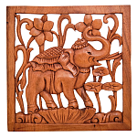 Панно из дерева слов и цветы Panel With Animals варинант исполнения - 1 | Loft Concept в Липецке