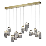 Подвесной светильник линейный с плафонами волнистой формы из фактурного стекла Big Wave варинант исполнения - 3 | Loft Concept в Липецке