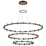 Люстра подвесная с тремя круглыми ярусами и цилиндрическими плафонами Arnaut Light варинант исполнения - 4 | Loft Concept в Липецке