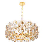 Люстра круглая золотого цвета с круглыми хрустальным элементами Solyria варинант исполнения - 6 | Loft Concept в Липецке