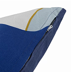 Подушка декоративная хлопковая синего цвета с абстрактным принтом Elysian Flow Azure варинант исполнения - 4 | Loft Concept в Липецке