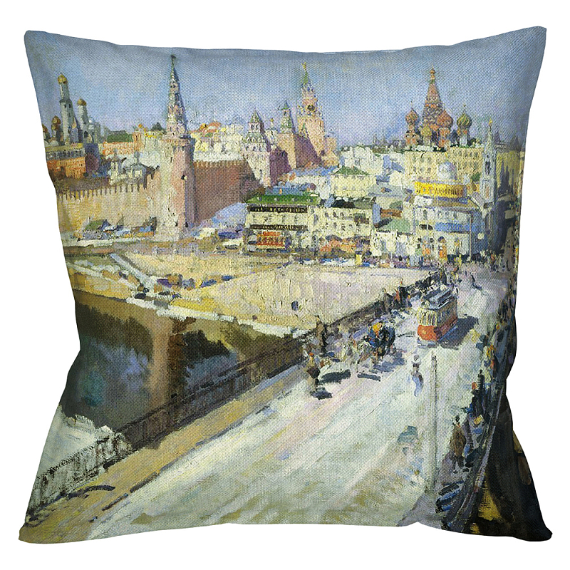 Подушка декоративная Москворецкий мост Impressionism in Art Мульти Бежевый Подушка декоративная Москворецкий мост Impressionism in Art Мульти Бежевый в Липецке | Loft Concept