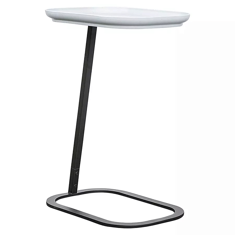 Столик приставной с прямоугольной серой столешницей Steel Stable Table Серый Черный Столик приставной с прямоугольной серой столешницей Steel Stable Table Серый Черный в Липецке | Loft Concept