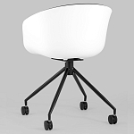 Офисное кресло из пластика с мягким сиденьем Eggshell Black варинант исполнения - 6 | Loft Concept в Липецке