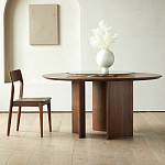 Стол обеденный круглый с двойной столешницей Walnut Wood Table варинант исполнения - 9 | Loft Concept в Липецке