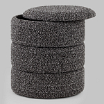 Пуф Three Gray в ткани букле серого цвета варинант исполнения - 2 | Loft Concept в Липецке