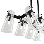 Люстра светодиодная с 8-ю прозрачными плафонами из акрила и стали Glass Cylinder Black варинант исполнения - 7 | Loft Concept в Липецке