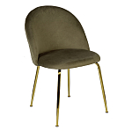 Стул велюровый хаки на золотистых металлических ножках Vendramin Chair варинант исполнения - 2 | Loft Concept в Липецке