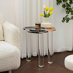 Дизайнерский журнальный стол с фигурной столешницей на 3-х прозрачных ножках Rahakif варинант исполнения - 4 | Loft Concept в Липецке