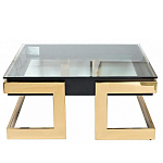 Стол журнальный квадратный с стеклянной столешницей Alonso Glass варинант исполнения - 1 | Loft Concept в Липецке