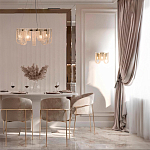 Бра с металлическим основанием золотого цвета и хрустальными подвесками Textured Glass варинант исполнения - 8 | Loft Concept в Липецке